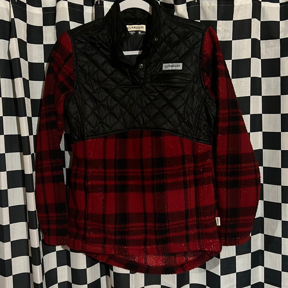 Magellan Outdoors Women's Campfire Pullover Sweatshirt - Buffalo Red Plaid